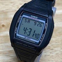 Casio W-201 Mens 50m Black Barrel Digital Alarm Chrono Quartz Watch~New ... - $11.96