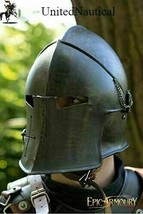 Medieval Barbuta Helmet /Great Knight Templar Helmet Replica LARP 18GA SOLID - $138.69