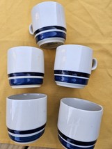 Set of 5 MCM Vintage Estate Blue Navy Flat Cup Coffee Cup by Hearthside - $16.00