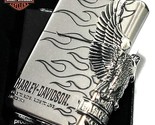 Harley Davidson HDP-04 Eagle Side Metal Silver Lighter Japan Zippo MIB - $83.49