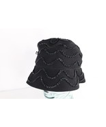 Vintage 50s Rockabilly Wool Felt Sequined Flower Bucket Hat Cap Black Wo... - $61.01 CAD