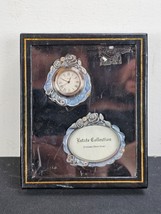 Estate Collection Linden 2&quot; Mini Quartz Clock and 3&quot; X 2&quot; Photo Frame Flower - $12.82