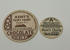 Lot 2 Kent’s Dairy Farm Olean NY  POG Milk Cap Vintage Advertising - £10.03 GBP
