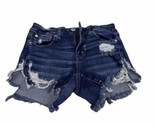 American Eagle Girls Next Level Stretch Size 10 Blue Wash Distressed Shorts - £8.03 GBP