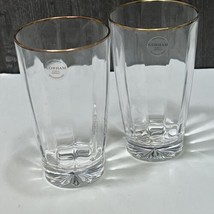 2 NEW Gorham Andante Gold High Ball Tall Crystal Glasses Tumblers - £26.52 GBP