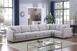 Penelope Light Gray Linen 6-Piece Sectional Sofa - $1,491.99