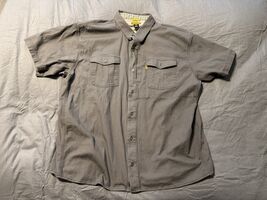 DeWalt Work Shirt 3XL Gray Button Up Short Sleeve Utility Pocket Gtd Tough - $17.71