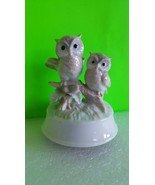 Vintage Owl Music Box Porcelain Owl Figurine Decorative Wind Up Japan Sh... - $20.32 CAD