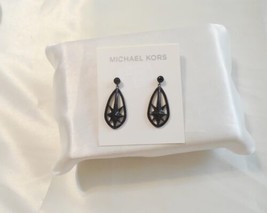 Michael Kors 1-5/8&quot;Black Tone Jet Stone Pave Starburst Drop Earrings C790 $115 - £36.79 GBP