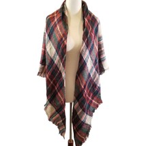 Plaid Triangle Wrap Blanket Scarf Shawl Lightweight Woven Tartan Women A... - $14.94
