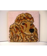 POODLE LABRADOODLE COCAKPOO Dog Art Pottery Signed Painted Tile by Pumpkin - £20.52 GBP