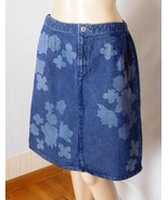 Liz Claiborne Women&#39;s Denim Skirt Size 8 - 100% Cotton Floral Print - Su... - £11.81 GBP