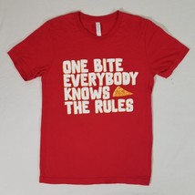 Barstool Sports &quot;One Bite Everybody Knows The Rules&quot; Pizza T-Shirt Adult... - £12.32 GBP