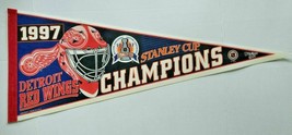 Rare Vintage 1997 NHL Pennant Stanley Cup Detroit Red Wings 12&quot; x 30&quot; NOS - $19.99