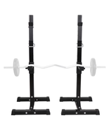 S01-1215-G2D Black Steel Squat Rack Adjustable Barbell Free-Press Bench,... - $105.51