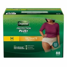 Depend Protection Plus Ultimate Underwear for Women, Medium (88 Count) - $73.49
