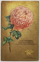 Birthday Greetings November Chrysanthemum Topaz Birthstone Postcard R26 - £7.13 GBP