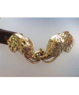 Amazing Elephants Belt Buckle articulating movable UNIQUE! Bronze Handmade USA - £207.07 GBP