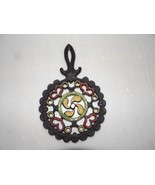Nice 1952 JZH Cast Iron Trivet-Daisy and Hearts-VNC - $13.60 CAD