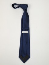 Men's Perry Ellis Tie Classic Satin Silky Feel #Perry-1 Solid Navy Blue image 3