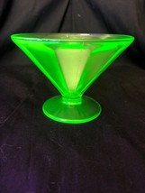 VINTAGE Federal Green Uranium Glass Sherbert ICE CREAM DISH - £14.66 GBP
