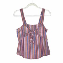 Madewell Tie Front Striped Cami Top Rainbow Sleeveless Size 2 Summer Boh... - $24.75