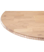 Fitted Table Cover 45?-56? Dia. Large Round Transparent Protector Elasti... - $47.99