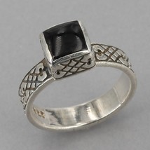 HTF Retired Silpada Small Sterling Silver Square Black Onyx Ring R1331 S... - $39.99