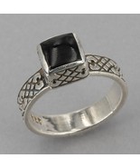 HTF Retired Silpada Small Sterling Silver Square Black Onyx Ring R1331 S... - £31.44 GBP