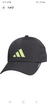 NWT Adidas Men&#39;s Gameday 4 Stretch Fit Hat Carbon Grey/Lime Green L/XL  - $25.23