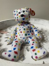 ***RARE*** Ty Beanie Babies 1999 Ty 2K Plush Confetti Bear White dob 1/1/00 - $11.98