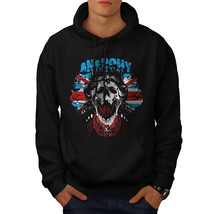 Wellcoda Anarchy Skull Flag UK Mens Hoodie, GB Casual Hooded Sweatshirt - £25.84 GBP+