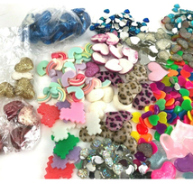200 pc Resin Hearts Mixed Lot Flatbacks Cabochon Craft Supplies Kawaii - $19.79