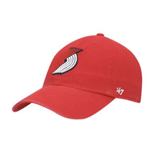 47 Red Portland Trail Blazers Miata Clean Up Logo Adjustable Hat - £18.68 GBP