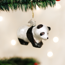 Old World Christmas Panda Bear Cub Zoo Animal Glass Christmas Ornament 12357 - $11.88