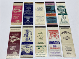 10 Vintage FrontStrike Matchbook Covers Sleepy Hollow Cadillac &amp; Sands Motel gmg - £19.72 GBP