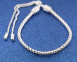 2024 Collection 925 Sterling Silver Moments Studded Chain Slider Bracelet - $29.80