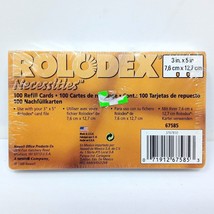 NEW Genuine Rolodex Necessities Pack of 100 Refill Cards 3&quot;x5” White Bla... - $13.95