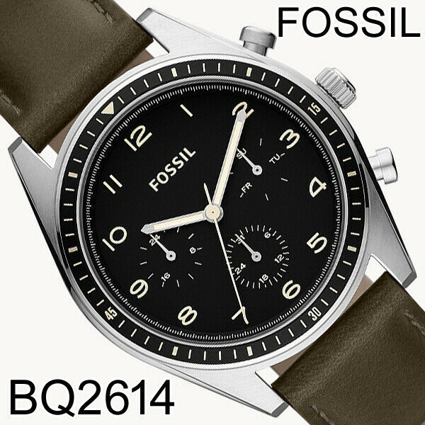 NIB Fossil BQ2614 Wilkin Multifunction Olive Leather Watch $139 Retail FS - $54.44