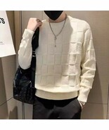 Semana Sweaters Men&#39;s Soft Long-Sleeve 3D Stereo Plaid Crewneck Sweater,... - $643.38 MXN