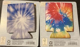 2 Tie-Dye Can Cooler Sleeves Foam Collapsible Beverage Can &amp; Bottle Holders - $5.89