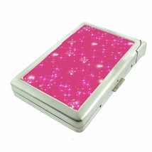 McBling Pink Sparkle y2k Glam 100&#39;s Size Cigarette Case w/lighter Metal Wallet - $21.73