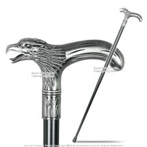 35&quot; Eagle Head T Shape Handle Metal Steel Shaft Gentlemen Walking Cane S... - $27.78 CAD