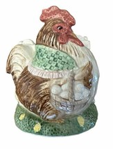 RARE Fitz &amp; Floyd Rooster Dish Vintage Japan 1987 Chicken Eggs 5”x4”x5” - £26.37 GBP