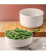 Trudeau Serving Bowl Set White 3-Piece Piece Porcelain Salads Side Dishes - $74.36 CAD