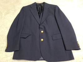 VTG Chaps Ralph Lauren Mens Navy Blue Union USA Blazer Sport Coat Suit Jacket - £21.16 GBP