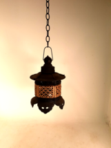 Antique Japanese Cast Iron Garden Hanging Lantern, Rare - £91.54 GBP