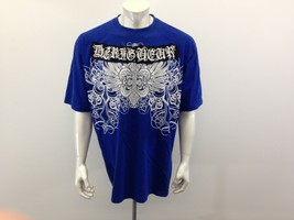 XQUISITE Heavy Graphic Blue/White 3 Times Large Cotton T Shirt - €6,92 EUR