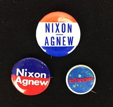 President Richard Nixon Spiro Agnew Vintage Political Pinback Buttons Lot of 3 - £12.32 GBP