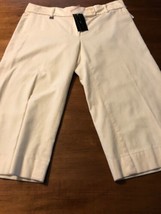 BCBGMaxAzria Women&#39;s Pants Carrie Woven Crop Velour Ivory Size 6 NWT - $37.13